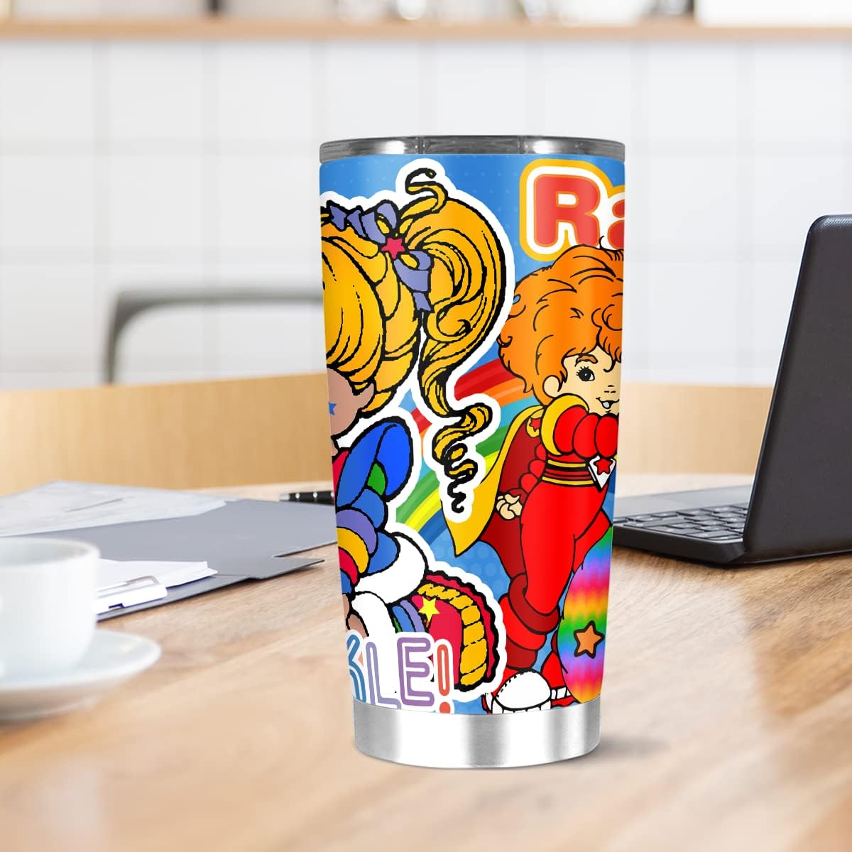 Vaso aislado de acero inoxidable de 20 onzas arcoíris Wine Brite Coffee Tea Hot Cold Iced Water Botter Regalos para familiares y amigos