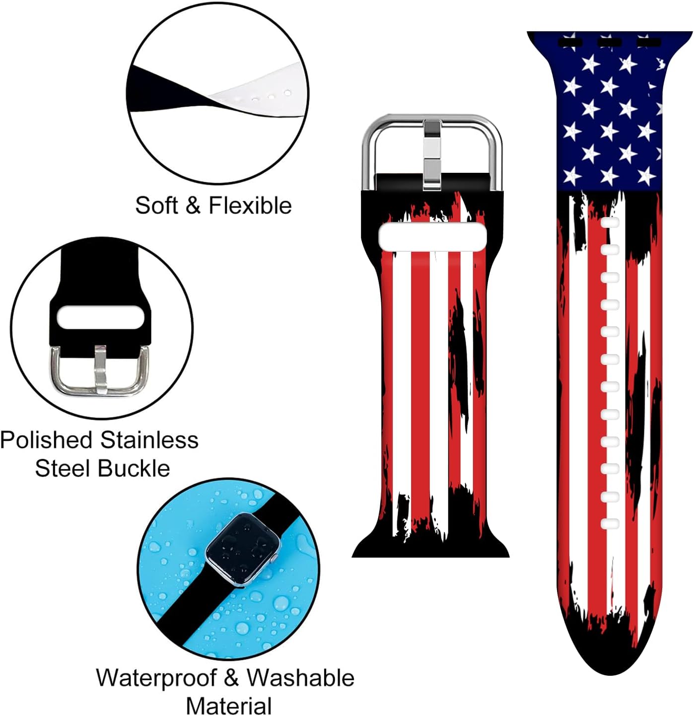 Correas ajustables de silicona para reloj de enfermera, compatible con Apple Watch de 38404142441.772 in, correa ajustable de silicona para iWatch