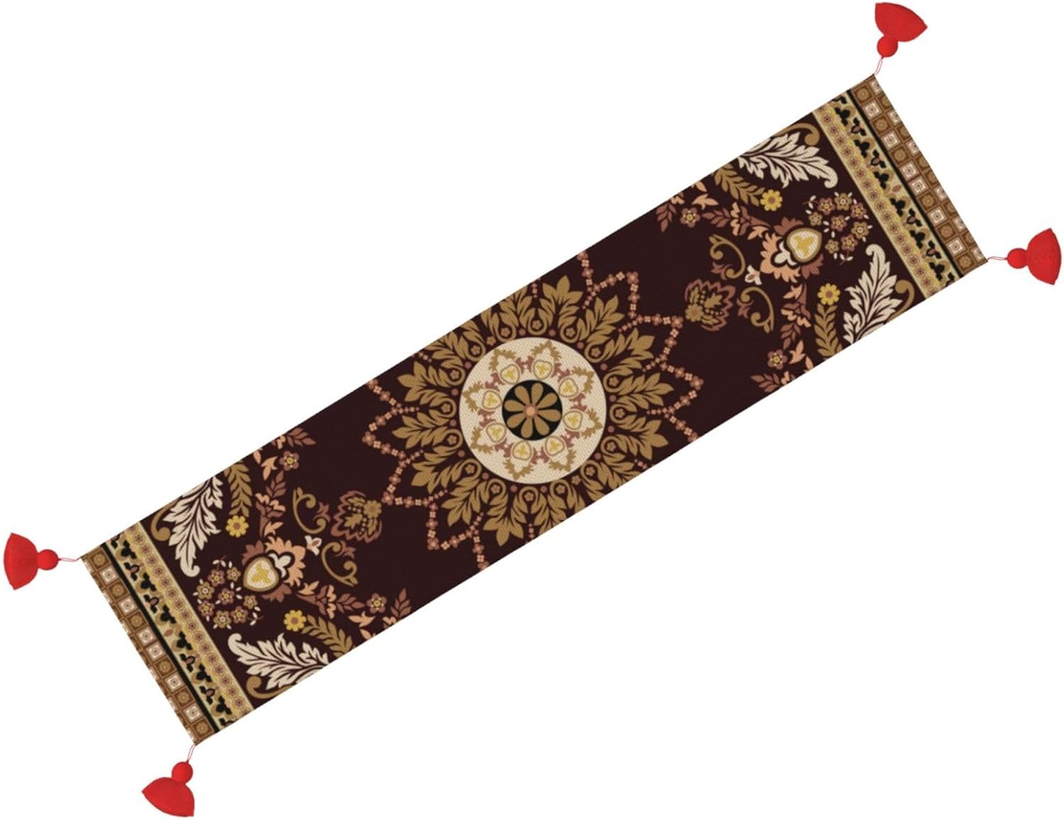 Camino de mesa de Navidad con mandala retro, decoración de mesa de comedor, decoración de Navidad, decoración de interiores del hogar, caminos de