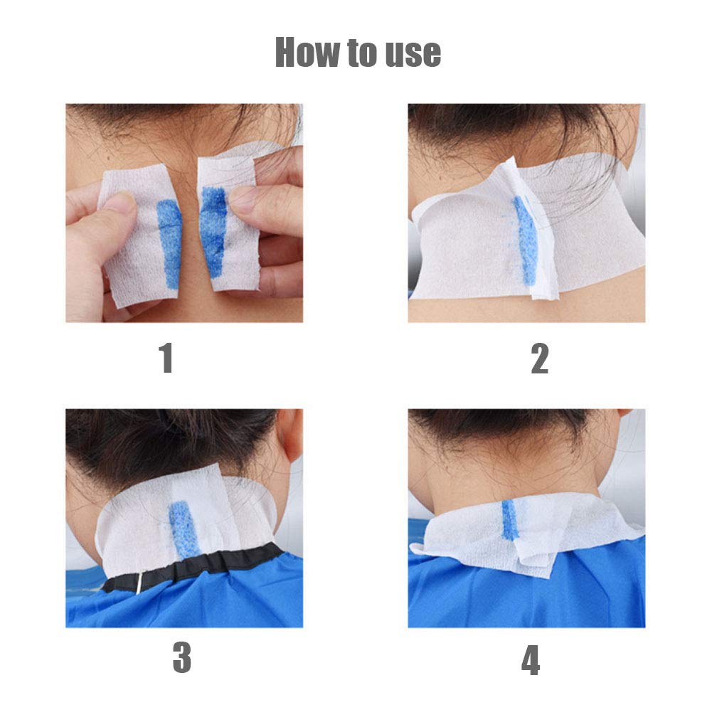 2 rollos de tiras de cuello de peluquero desechables de papel estricto, bandas de cuello para peluquería, envoltura elástica, accesorios de