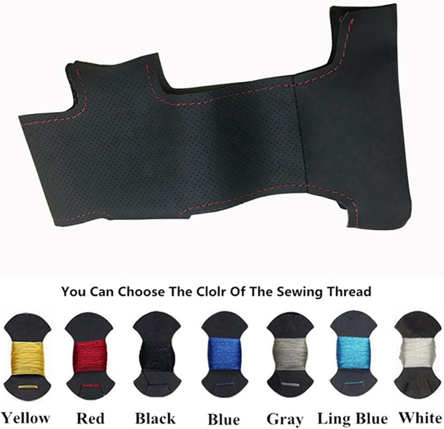 Fundas de volante de coche cosidas a mano de cuero artificial negro, para Nissan marzo 2010-2015 Sunny 2011-2013 Versa 2012-2014
