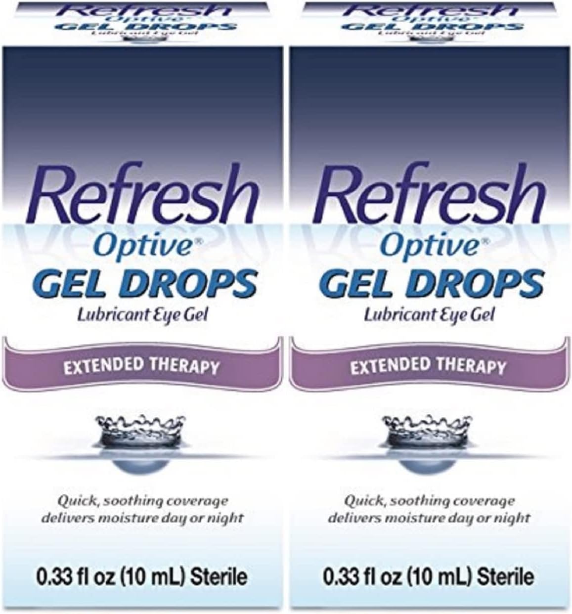 Refresh Optive Gel Drops – Gel lubricante para ojos, 0.33 onzas líquidas (paquete de 2) estéril, el embalaje puede variar