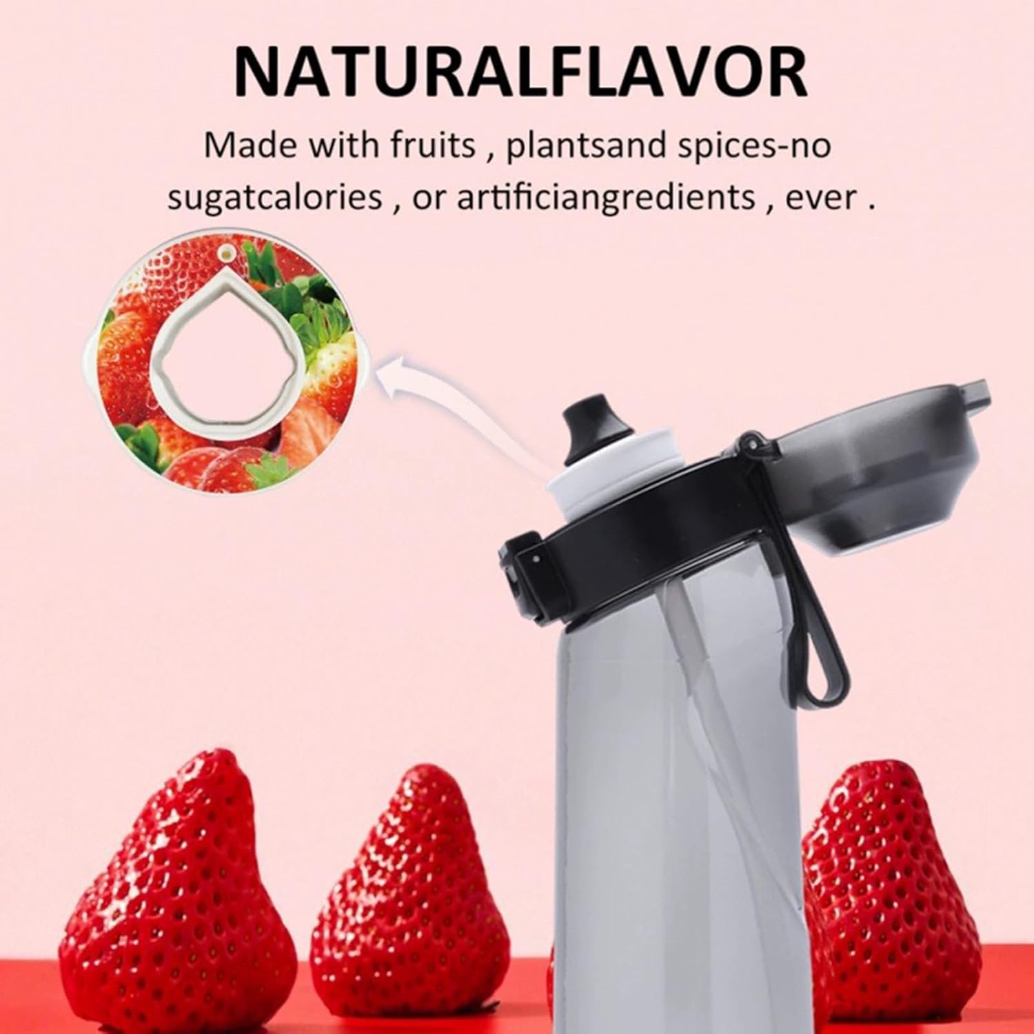 1 unidad de cápsulas de sabor para botella de agua de aire de 25.4 fl oz, cápsulas de sabor perfumado afrutado para botella de bebida de aire con
