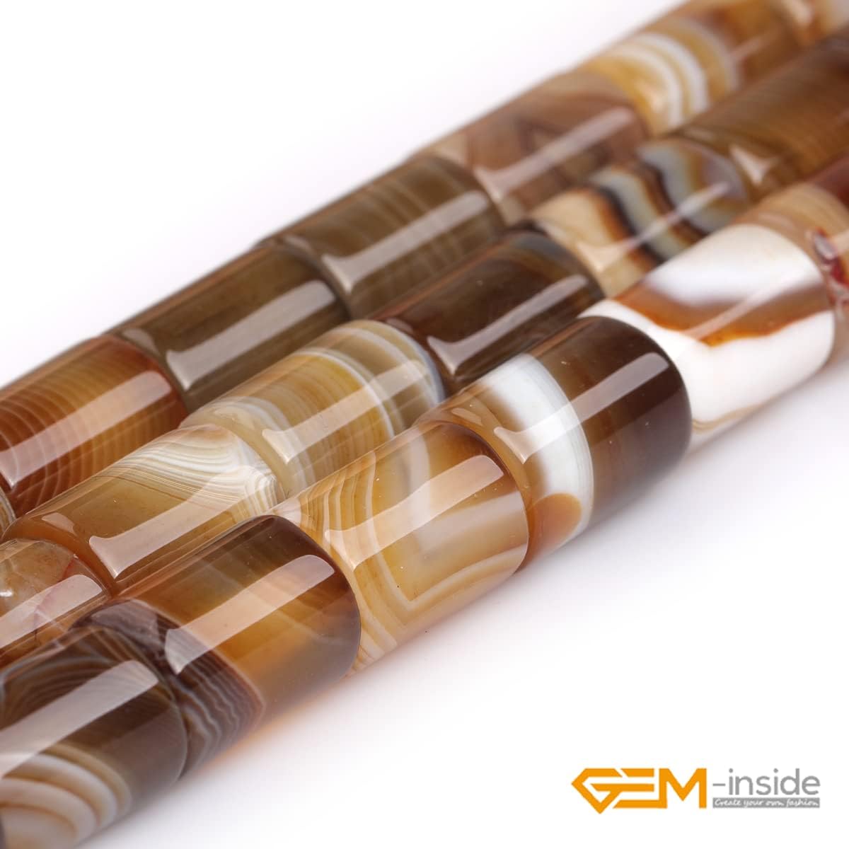 GEM-Inside – Cuentas de ágata de ónix de Botswana marrón natural de 0.394 x 0.551in para hacer joyas, suministros de manualidades hechos a mano de