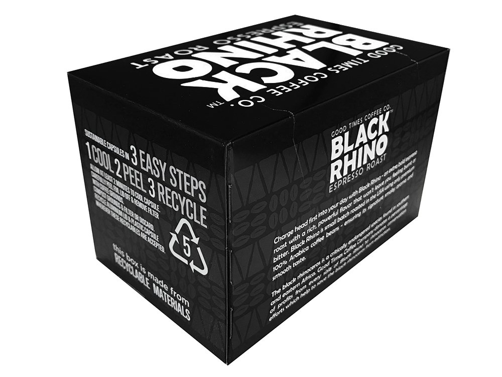 Black Rhino Espresso Roast – Tazas individuales para cafeteras Keurig K-Cup, 12 unidades