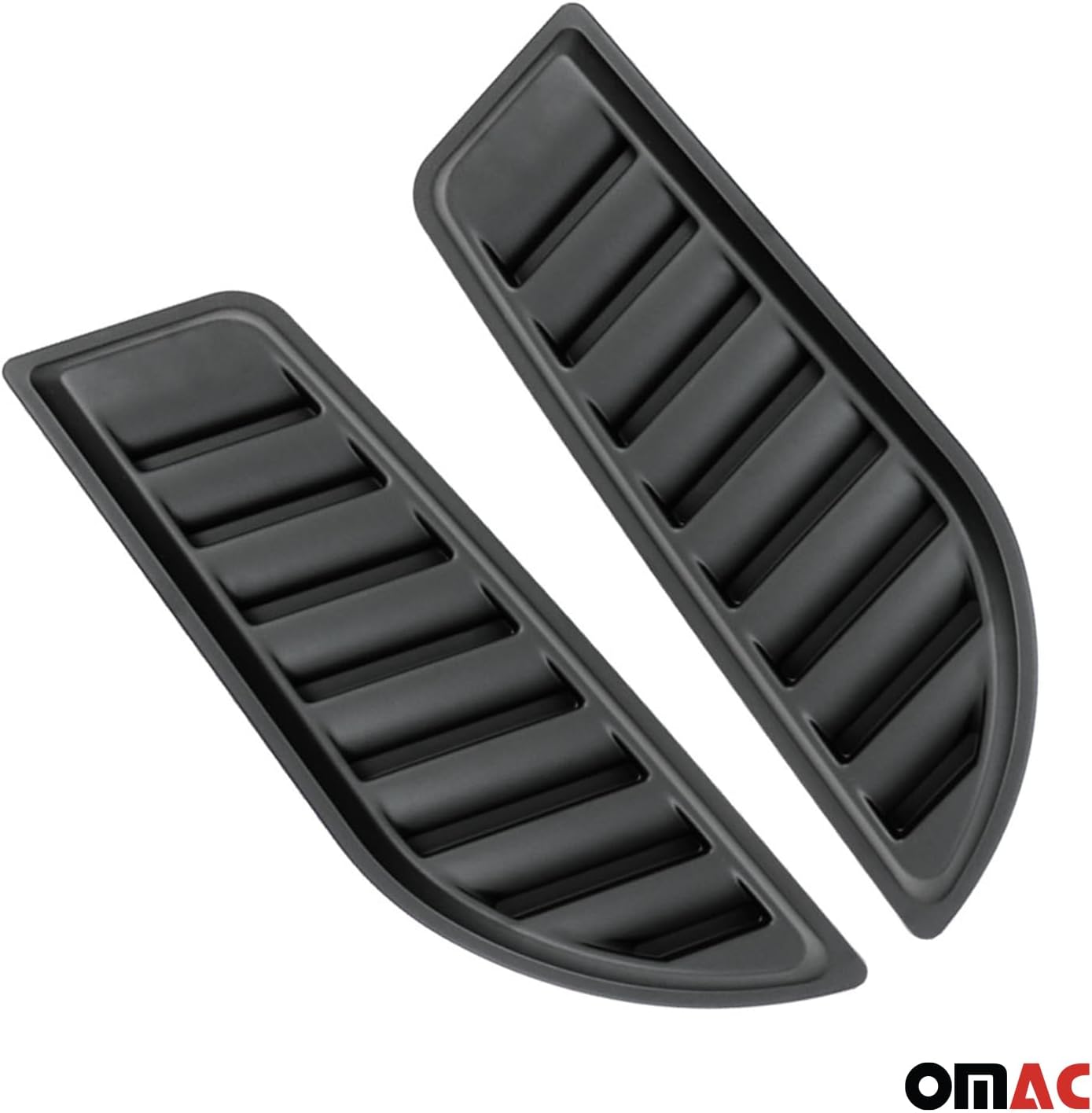 OMAC Cuchara decorativa de capó de entrada de flujo de aire para Chevy Silverado 2017-2019, cubierta de ventilación de capó, 2 piezas, color negro