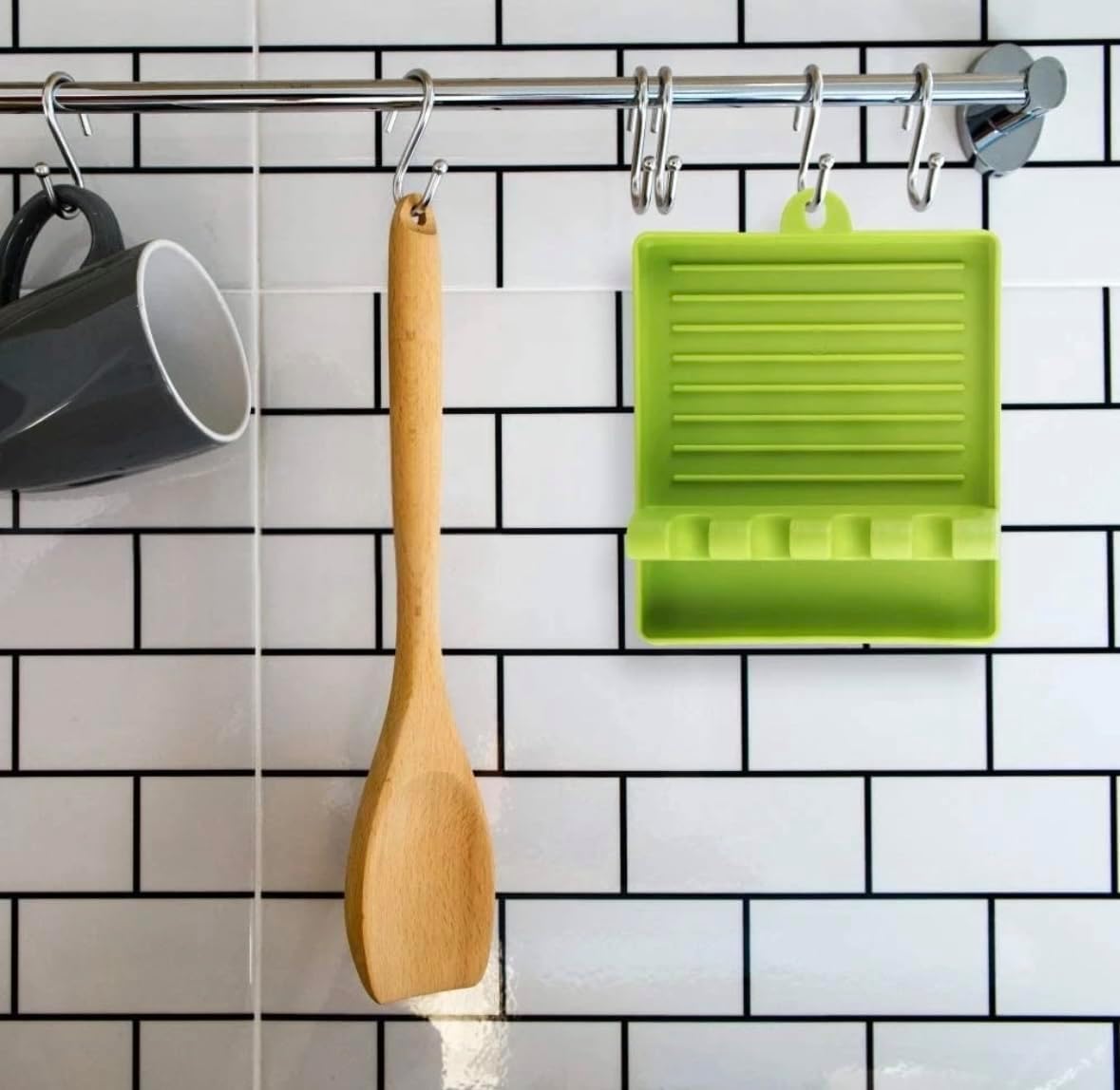 Soporte para utensilios de cocina, espátula, organizador de suministros de cocina para mayor comodidad (blanco)