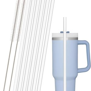 Stanley – Vaso de repuesto para vaso Stanley de 40 onzas y 30 onzas, paquete de 6 popotes reutilizables con 2 cepillos de limpieza, popote para Stanley – Vaso de repuesto para vaso Stanley de 40 onzas y 30 onzas, paquete de 6 popotes reutilizables con 2 cepillos de limpieza, popote para