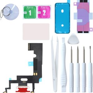 Reemplazo del puerto de carga para iPhone XR, conjunto de micrófono con herramientas de reparación para iPhone XR de 6.1 pulgadas, todos los Reemplazo del puerto de carga para iPhone XR, conjunto de micrófono con herramientas de reparación para iPhone XR de 6.1 pulgadas, todos los