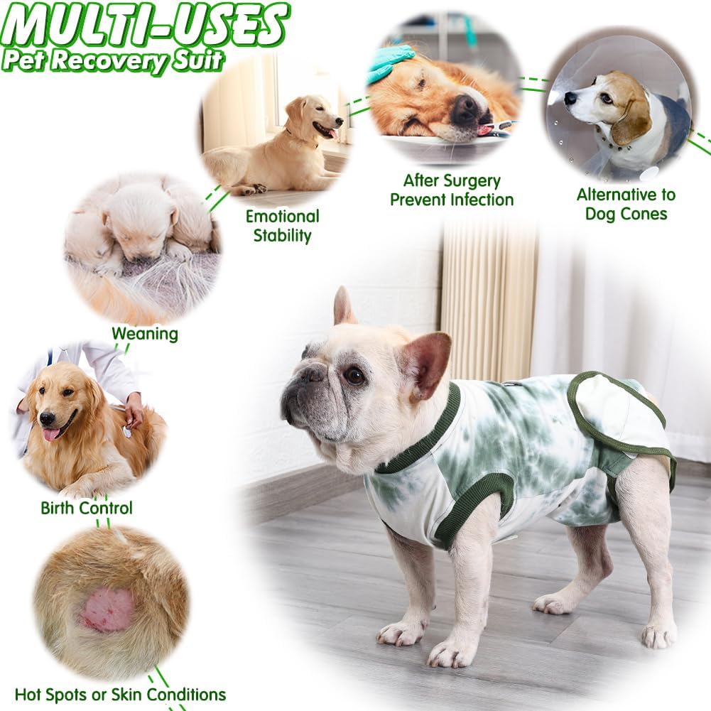 EMUST Traje de recuperación para perros, traje de cirugía antilamidas para perros machos y hembras, alternativa de cono suave para perros después de