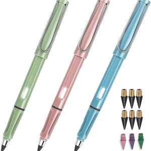 Vanleonet 3 juegos de lápices Forever con borrado, lápiz mágico sin tinta, lápiz reutilizable infinito, lápiz que nunca necesita afilado, lápiz Vanleonet 3 juegos de lápices Forever con borrado, lápiz mágico sin tinta, lápiz reutilizable infinito, lápiz que nunca necesita afilado, lápiz