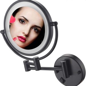 GaRcan Espejo de maquillaje con aumento de 10 veces iluminado, espejo de maquillaje giratorio de doble cara de 8 pulgadas, espejo de maquillaje GaRcan Espejo de maquillaje con aumento de 10 veces iluminado, espejo de maquillaje giratorio de doble cara de 8 pulgadas, espejo de maquillaje