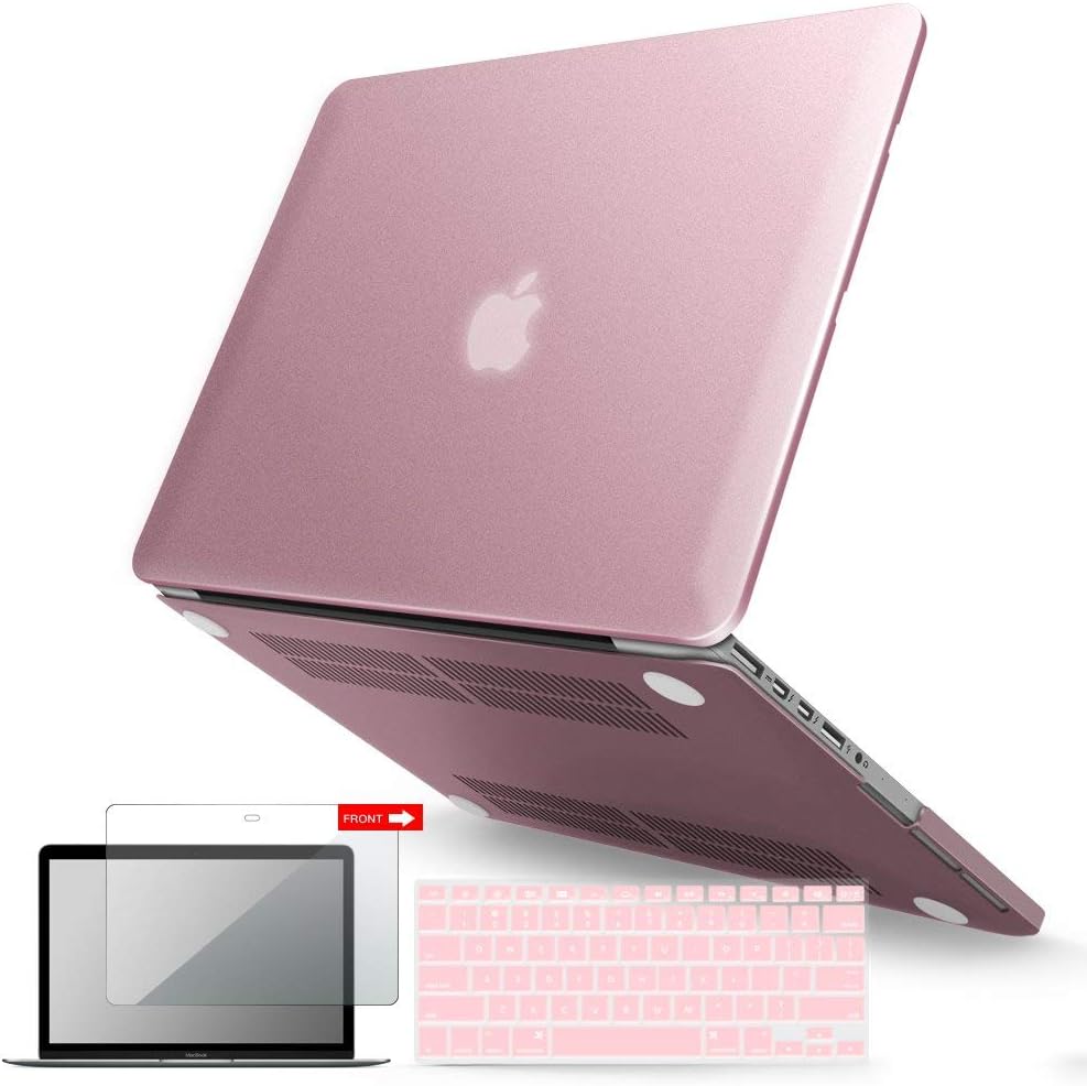 IBENZER Compatible con MacBook Pro de 15 pulgadas 2015 2014 2013 2012 A1398, carcasa rígida y cubierta de teclado y protector de pantalla para Apple