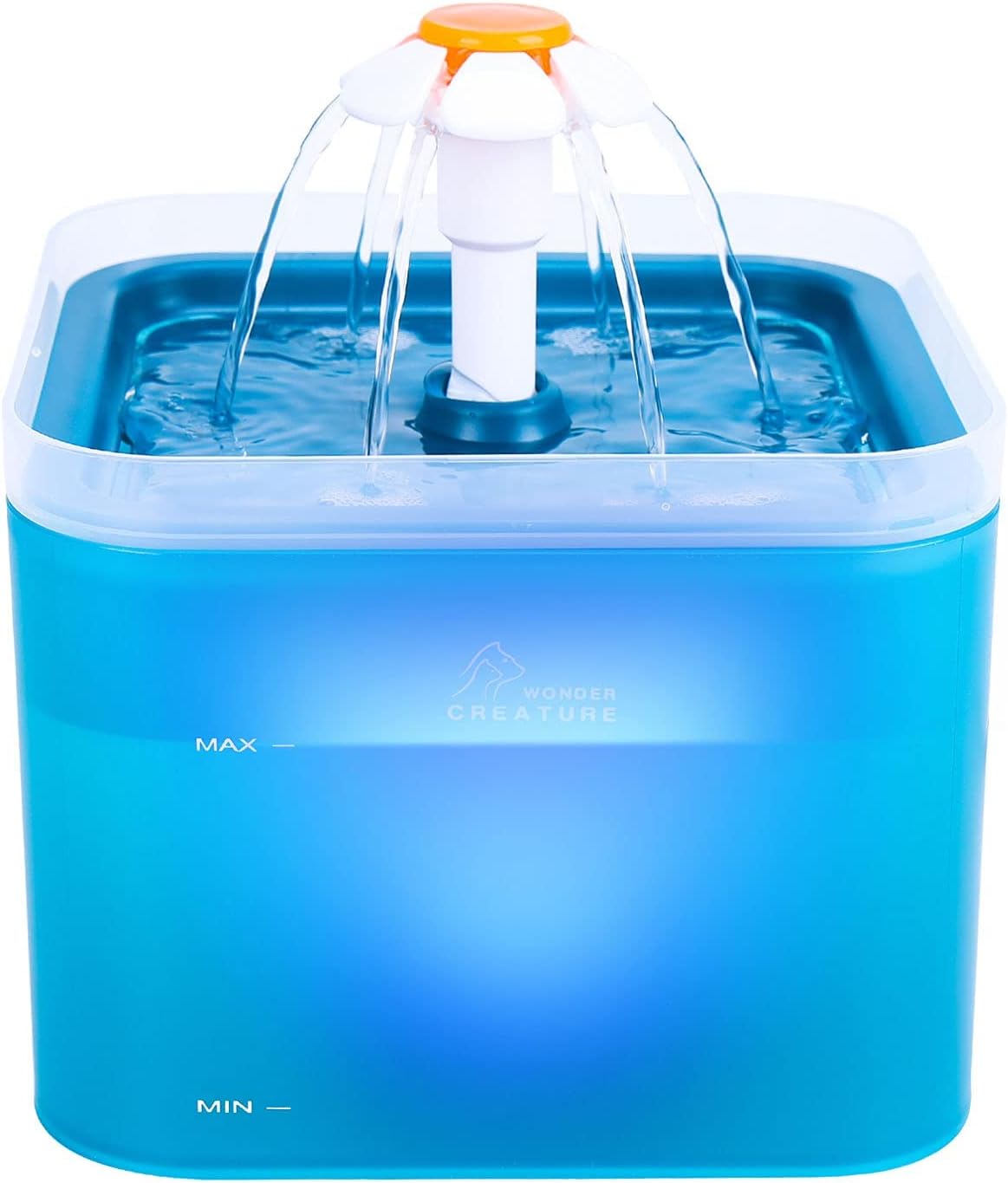 Fuente de agua para gatos, fuente automática de agua para gatos de 67 oz2 L, fuente de agua para mascotas con luz LED y filtro para gatos y perros