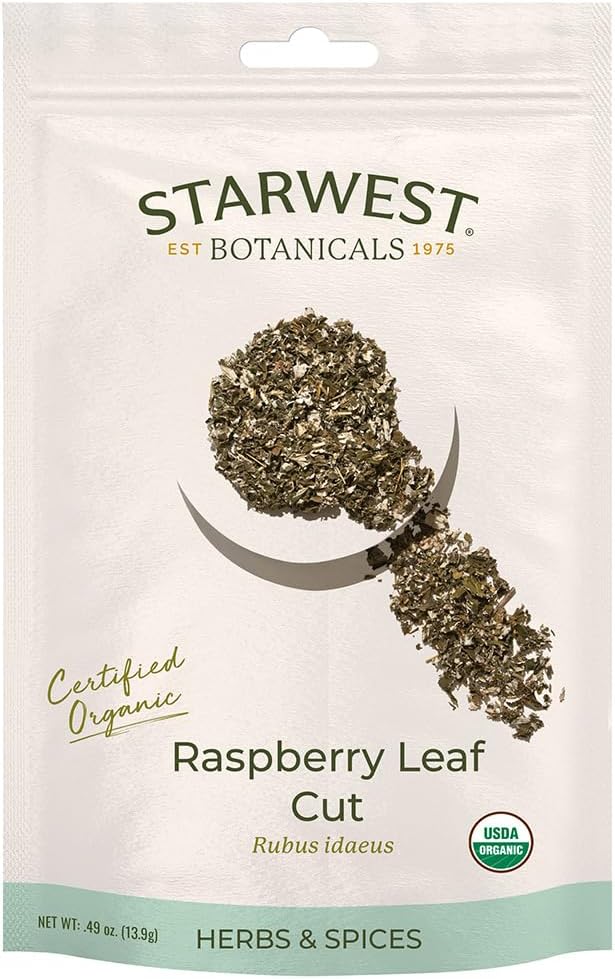 Starwest Botanicals Hoja de frambuesa cortada orgánica ecológica (0.49 oz)