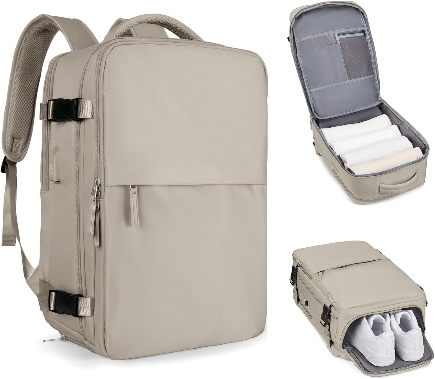 coofay Mochila de viaje, para laptop, unisex, aprobada para aviones, bolsa de mano, equipaje, para artículos personales, para debajo del asiento del