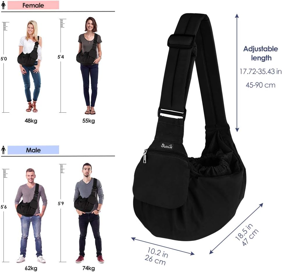 Lukovee Transportador para perros, soporte inferior duro y correa acolchada ajustable suave para perros pequeños, bolso para perro con abertura de