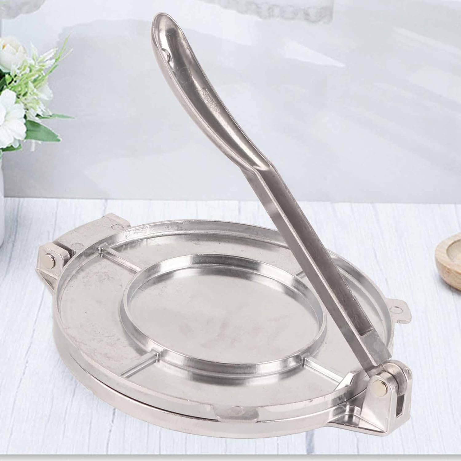 Nikou Prensa de tortilla, fabricante de tortillas de aleación de aluminio de 7.87 pulgadas para cocinar tortilla, Roti, Taco