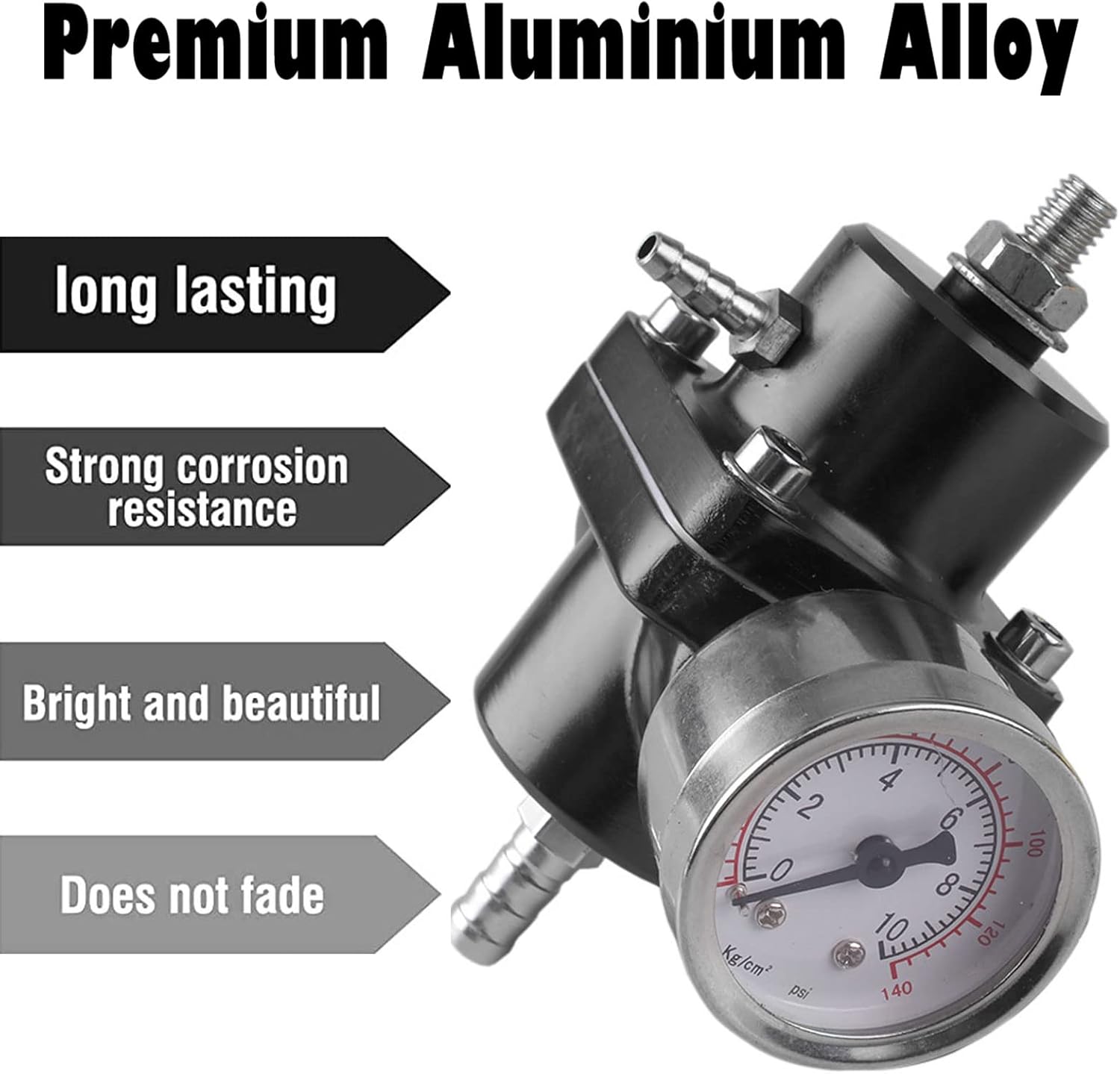 Kit universal de regulador de presión de combustible ajustable, regulador de combustible de aluminio, regulador de presión de inyección de aceite de