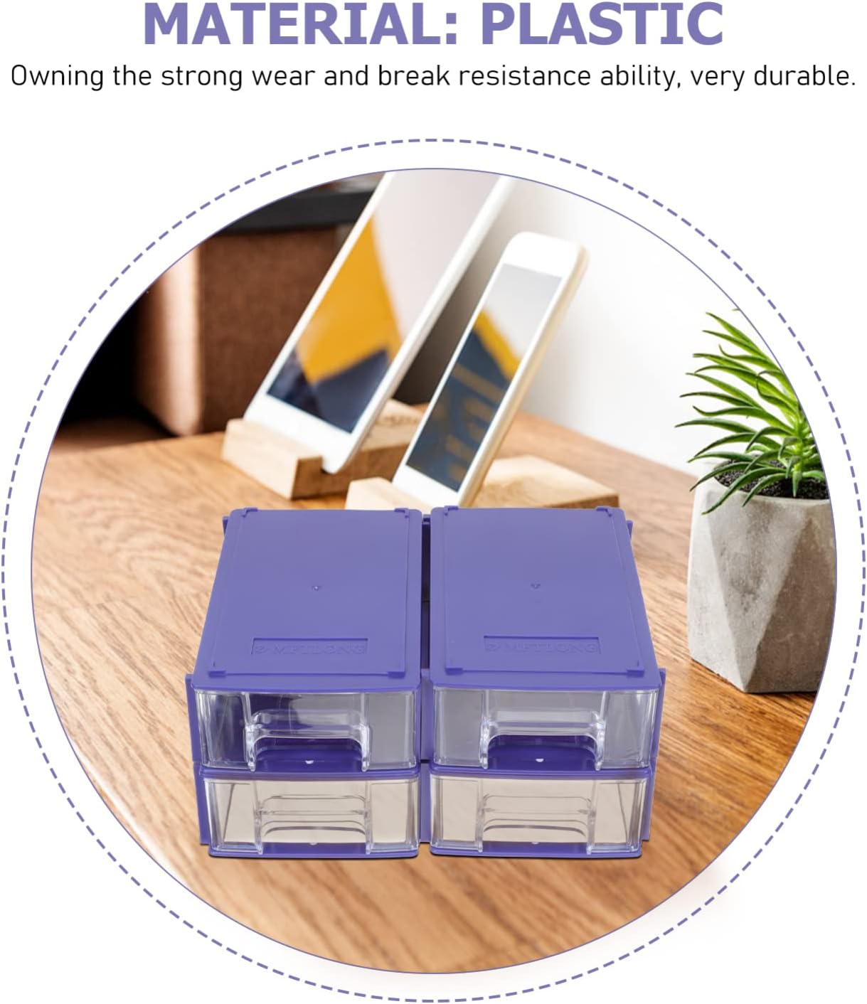Zerodeko Caja de almacenamiento de cajones de 4 piezas, organizador electrónico, organizador de uñas, mini contenedor de herramientas, organizador