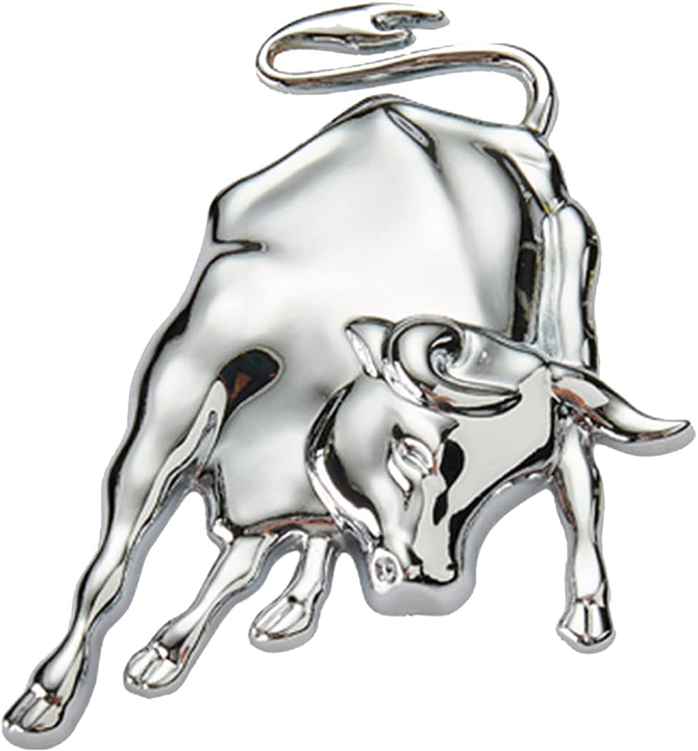 Calcomanía de emblema de coche de toro, pegatinas cromadas de acero inoxidable, calcomanías de toro de metal 3D para decoración de auto y motocicleta