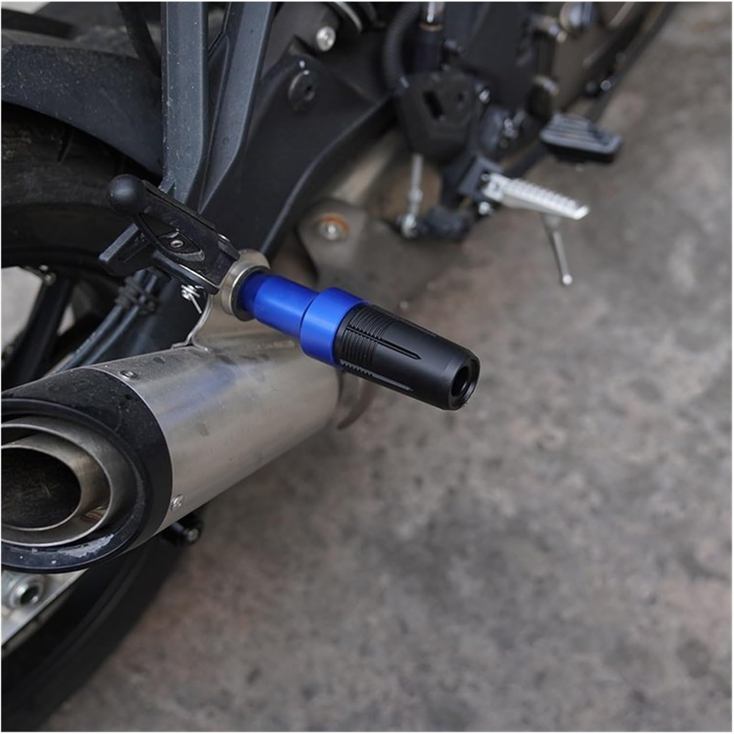 Exhaust Wrap Shield Motorcycle CNC Accessoires Falling Protection Exhaust Slider Crash Pad Slider for Suzuki Gixxer SF250 2022 2023 (Color  Titanium)