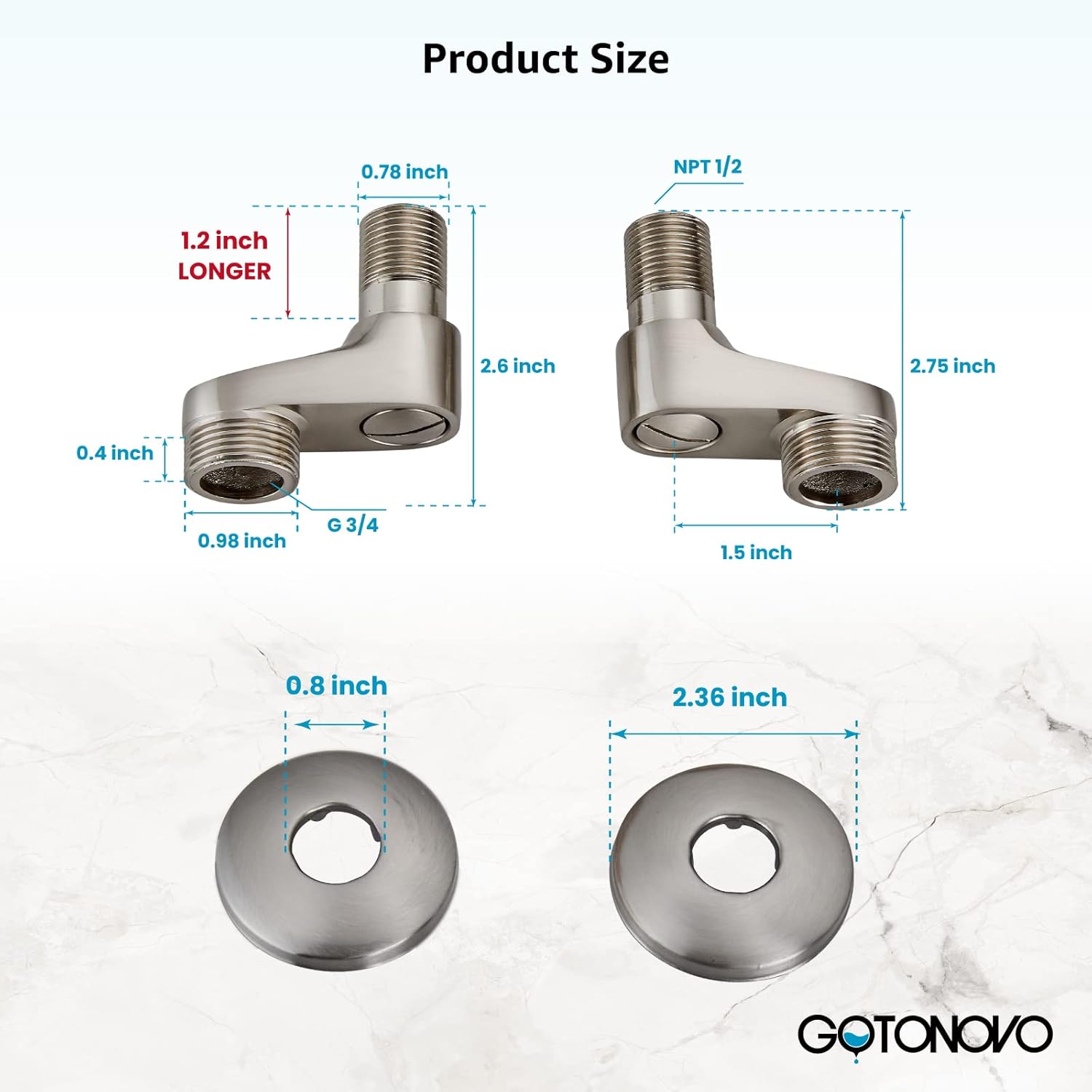 gotonovo Clawfoot – Grifo para bañera de 3-38 pulgadas, con patas de garra, brazo oscilante, ajustable, níquel cepillado, utilidad comercial,