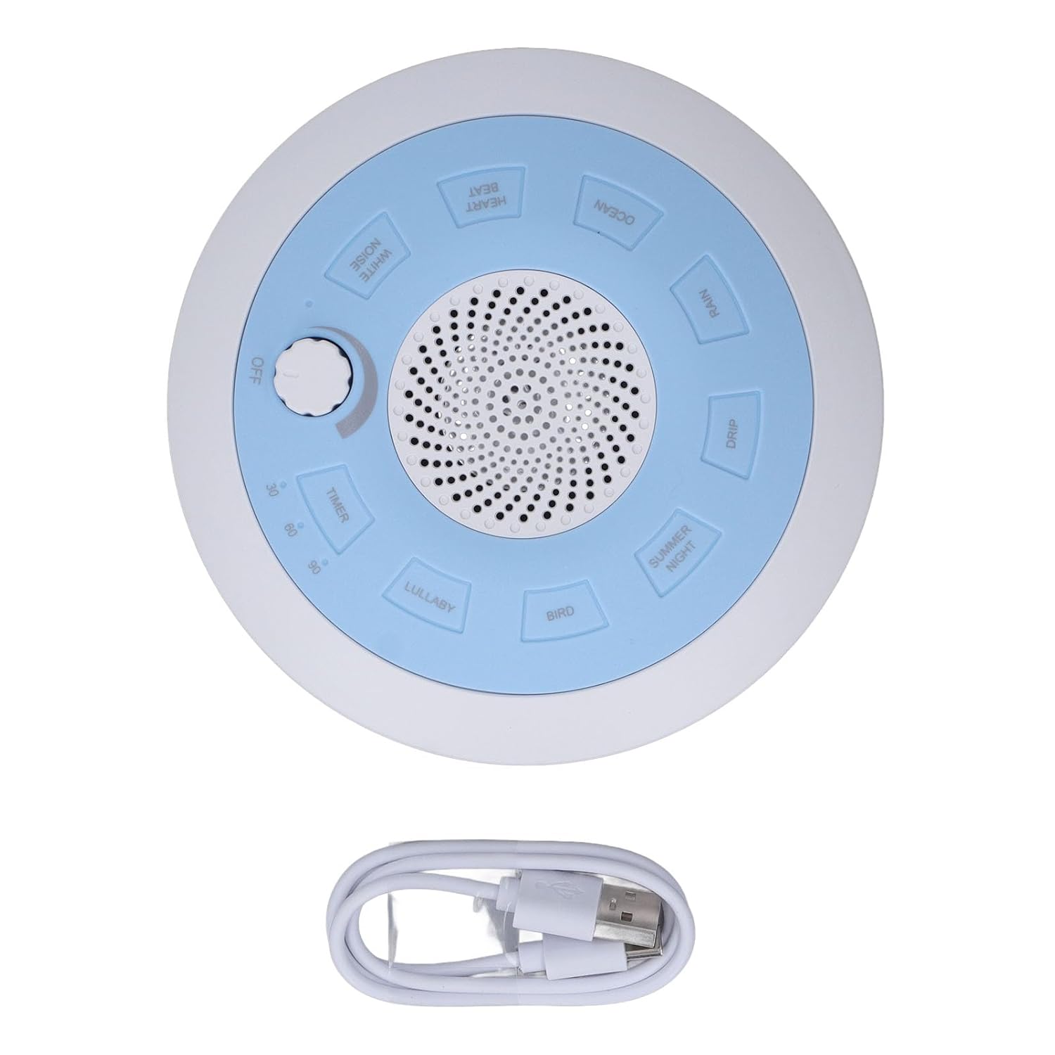Máquina de sonido de ruido blanco con 8 sonidos relajantes, configuraciones, diseño moderno, ayuda para dormir portátil con apagado automático para