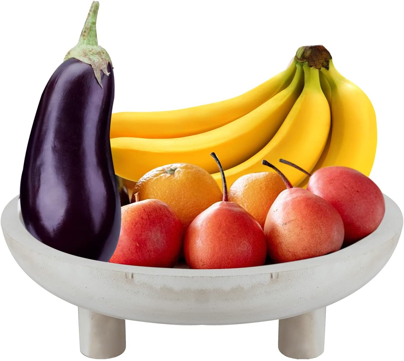 Cuenco de madera único hecho a mano de tres patas, cuenco de fruta de madera, cuenco con pies, perfecto para decoración rústica del hogar y mostrar