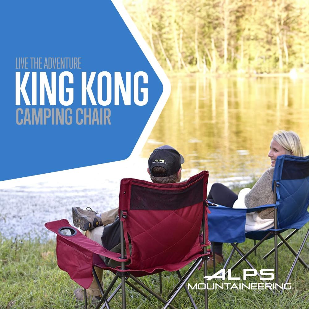 ALPS Mountaineering King Kong – Sillas de camping para adultos con portavasos de malla y bolsillos, construidas duraderas y fiables con marco de