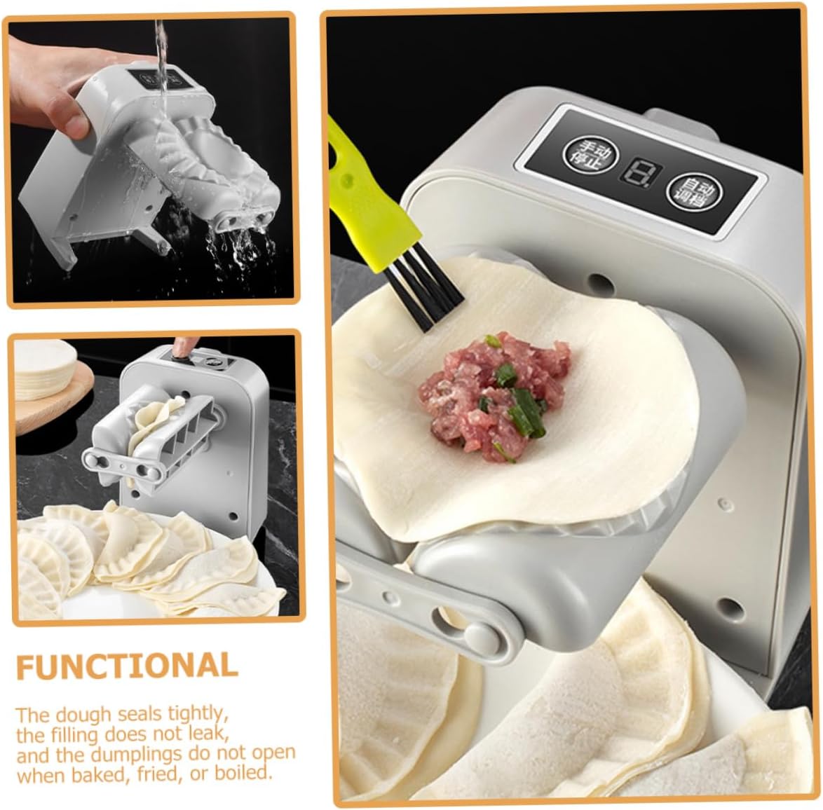 RUNROTOO Máquina para hacer masas de pasta para hacer albóndigas, prensatelas, herramienta para hacer masas, prensa para la piel, albóndigas, moldes