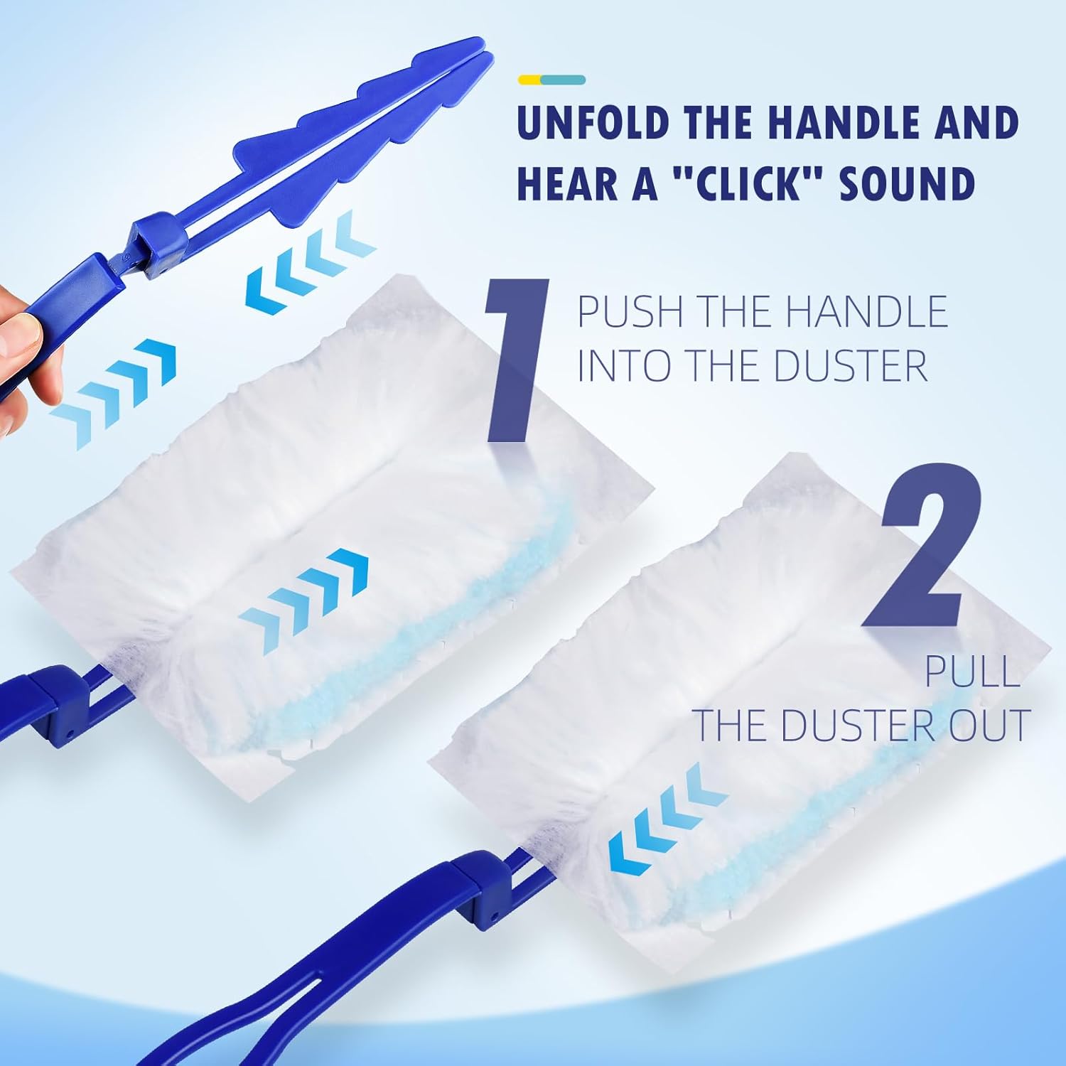 30 repuestos de plumero compatibles con Swiffer Dusters 180  Mango extensible, reemplazo de plumero multisuperficie resistente de 180 con 1 mango
