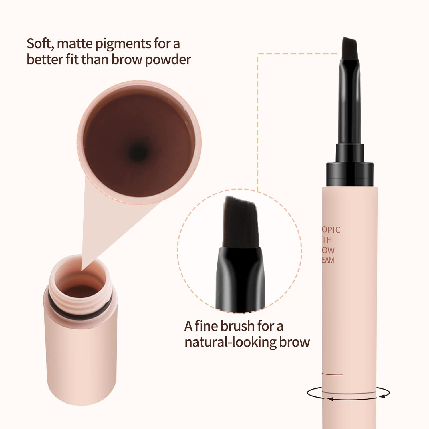 Boobeen Lápiz de cejas impermeable, pluma definidora de cejas de larga duración, bolígrafo delineador de ojos multiusos, maquillaje de cejas mate