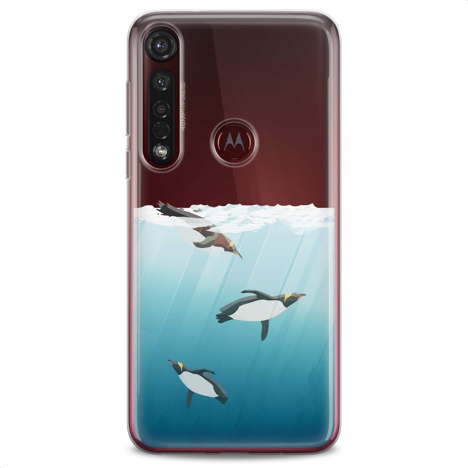 Funda de TPU compatible con Motorola G9 G8 Plus G7 E20 P40 Z4 Edge 20 G22 Stylus Pingüinos Natación Lindo Diseño Lindos Animales Claro Slim Fit Art
