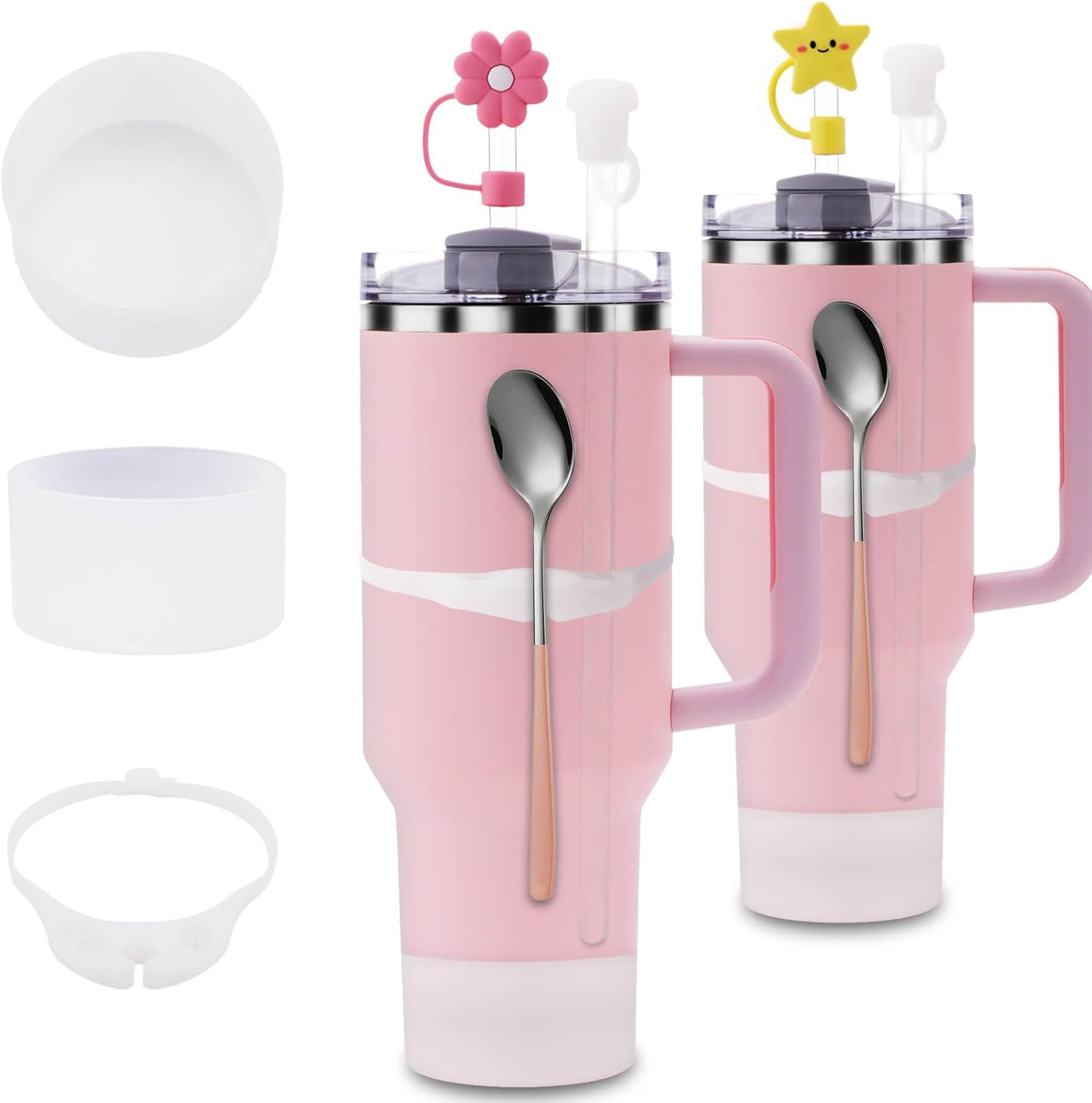 Stanley Cup – Juego de accesorios que incluye 1 bolsa de transporte Stanley, 10 tapas de pajilla, tapón de silicona a prueba de derrames, 2 botas de