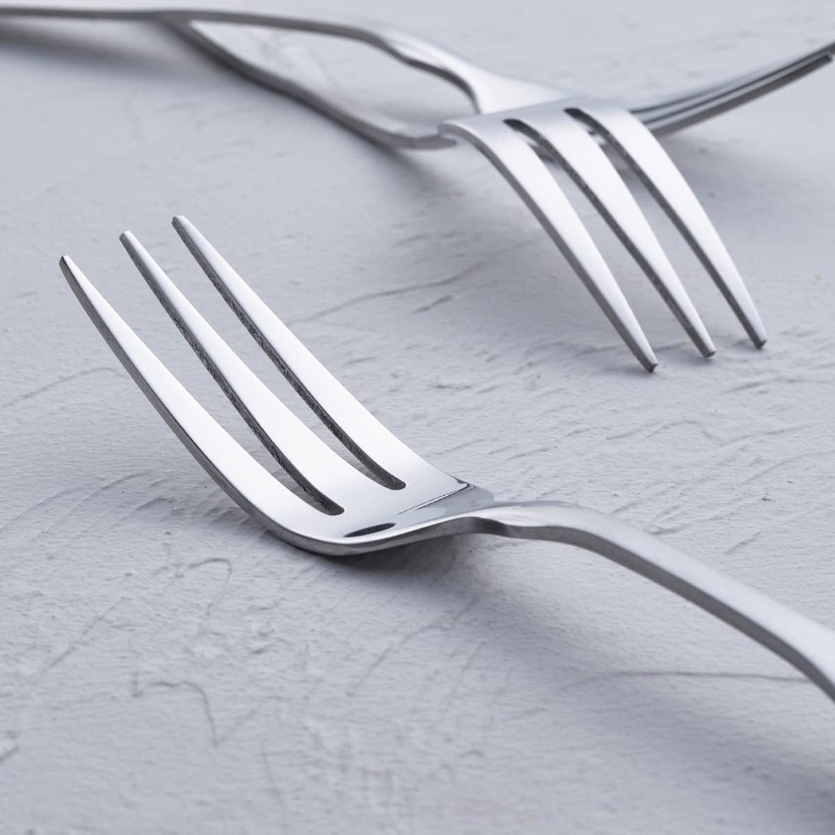 Tenedor de 3 dientes, tenedor de acero inoxidable de 7.6 pulgadas, tenedores de postre de cóctel de metal, 6 piezas