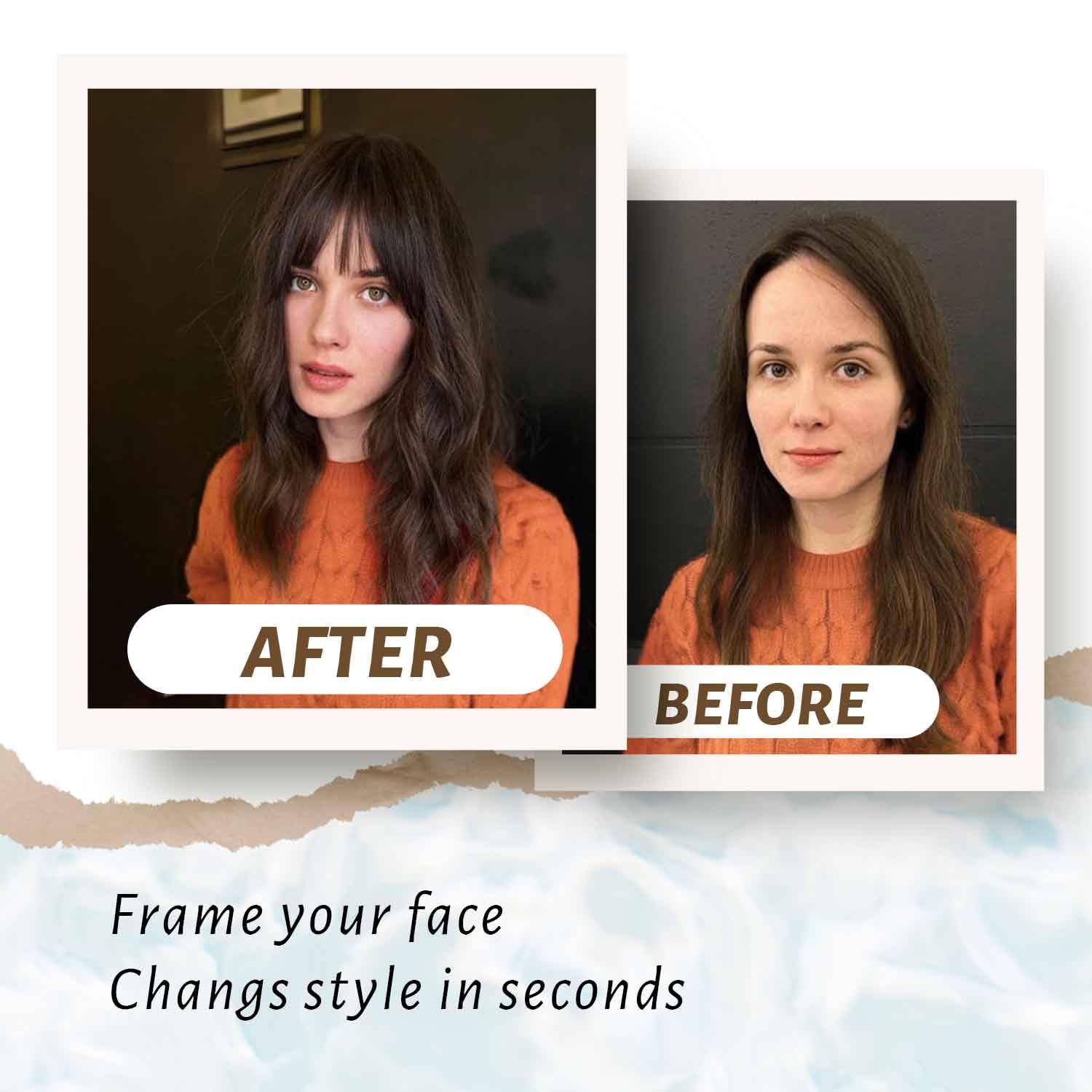 Flequillo con clip, 100 % cabello humano real, flequillo natural plano y ordenado con sienes, extensiones de cabello para mujer, extensiones de