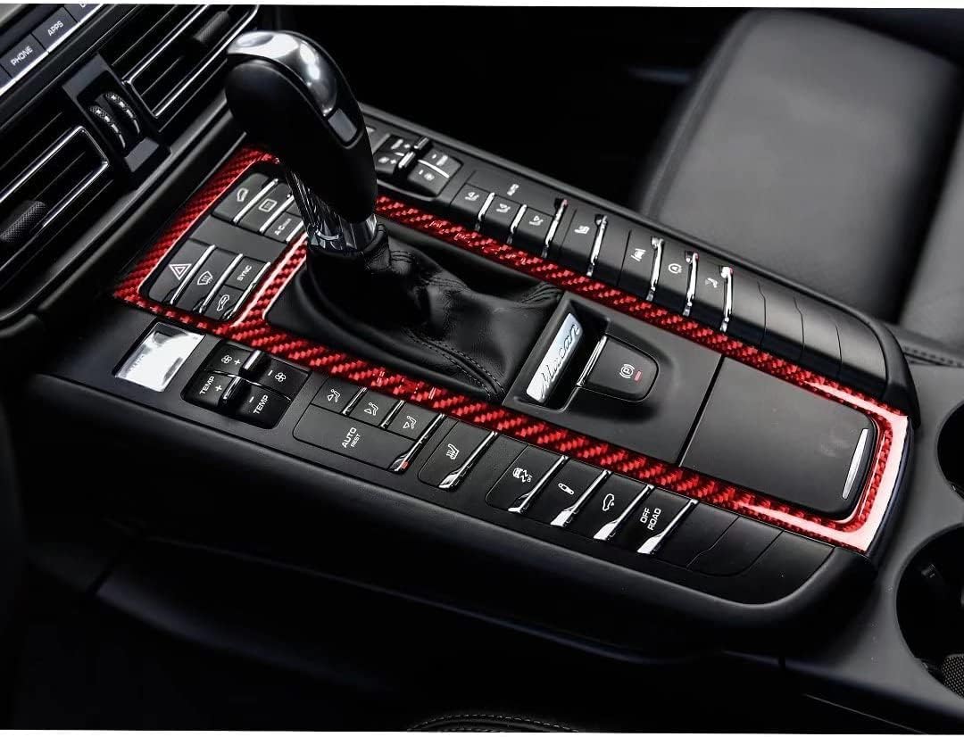 Accesorios interiores de automóvil de fibra de carbono para el interior del automóvil, ajuste de la cubierta del panel de la palanca de cambios
