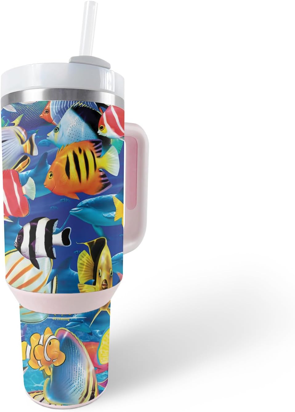 MightySkins Skin – Vaso de vinilo compatible con Stanley The Quencher H2.0 FlowState de 40 onzas, diseño de pez tropical, funda protectora, duradera