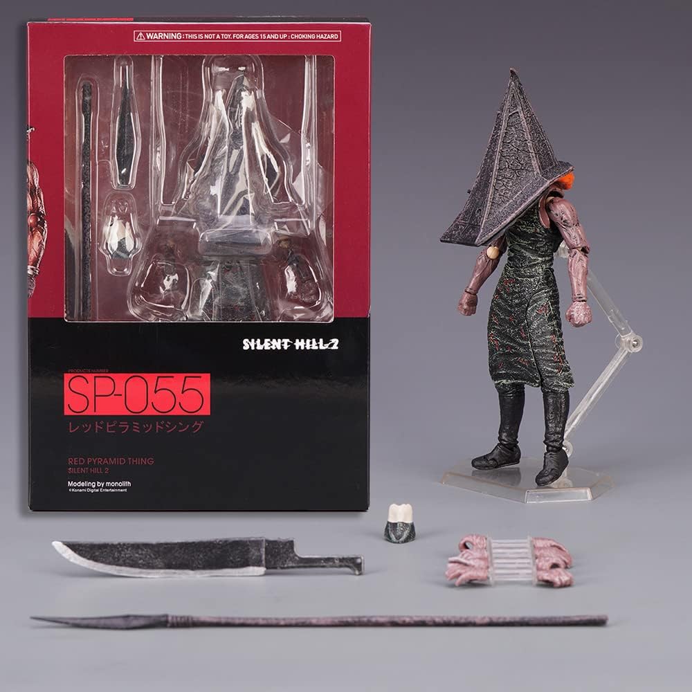Silent Hill – Figura de acción con cabeza de pirámide roja de 2 triángulos, figura de PVC, regalo de cumpleaños coleccionable de 5.9 pulgadas