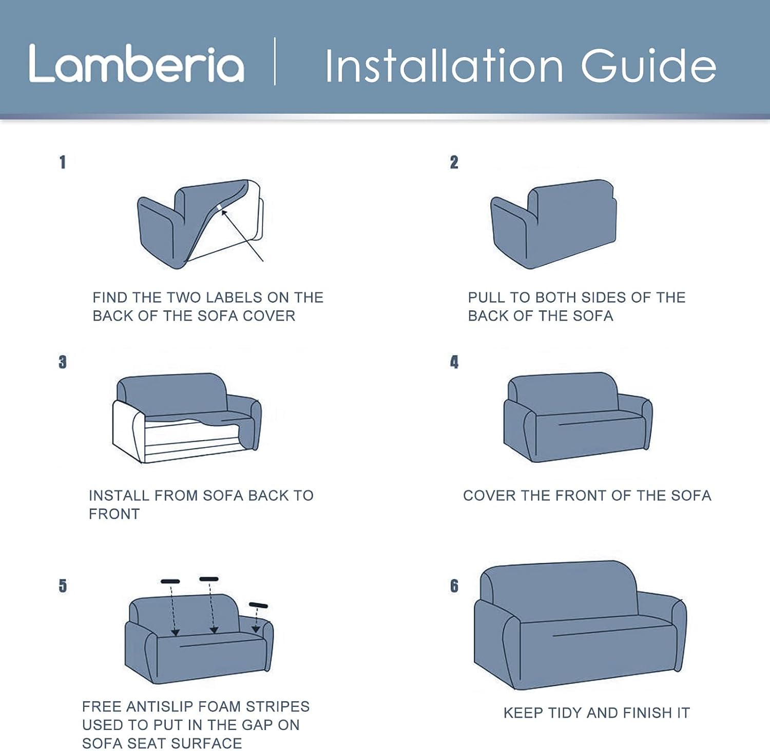 Lamberia Funda de sofá de alta elasticidad para sofá de 2 cojines, funda de sofá biplaza de 3 piezas, gruesa y lavable, funda de sofá jacquard de