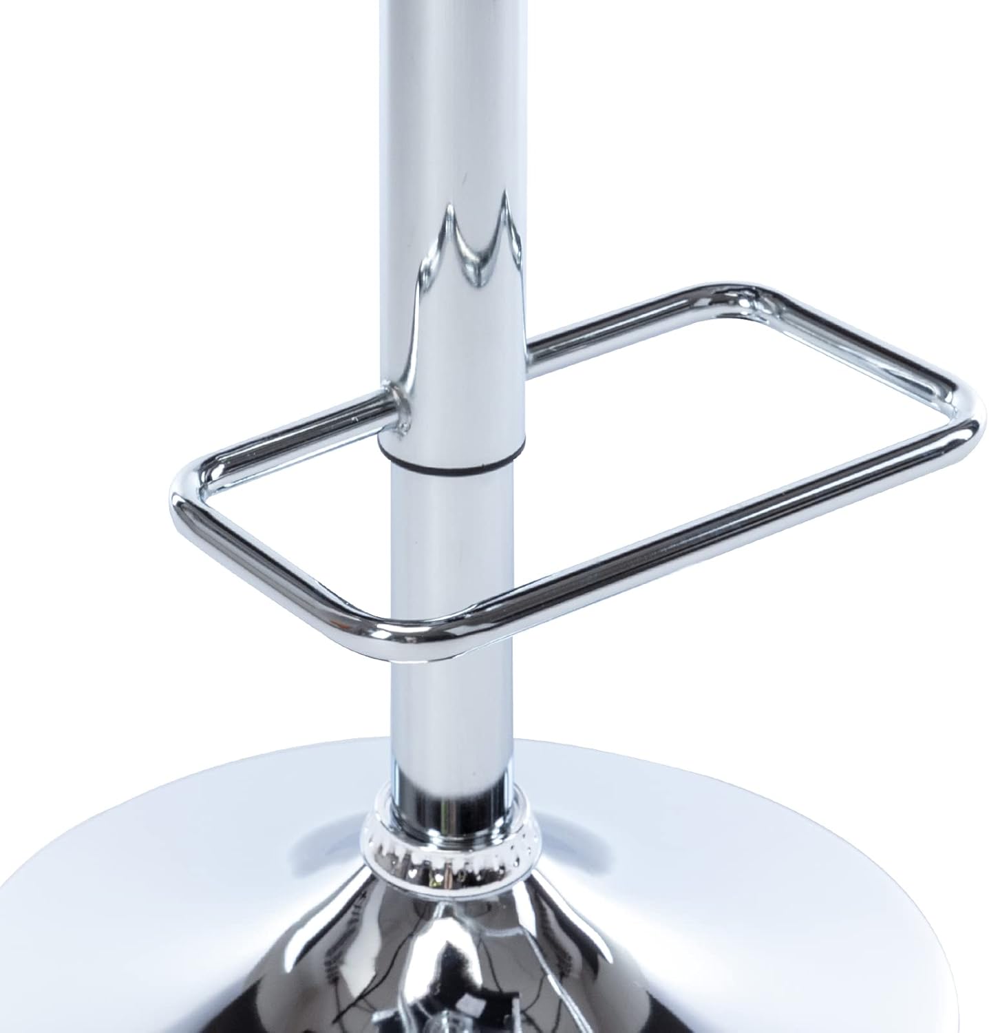 Kmax Taburetes de bar de metal, sillas giratorias negras de altura ajustable, taburete de cuero sintético sin brazos para cocina, oficina, club,