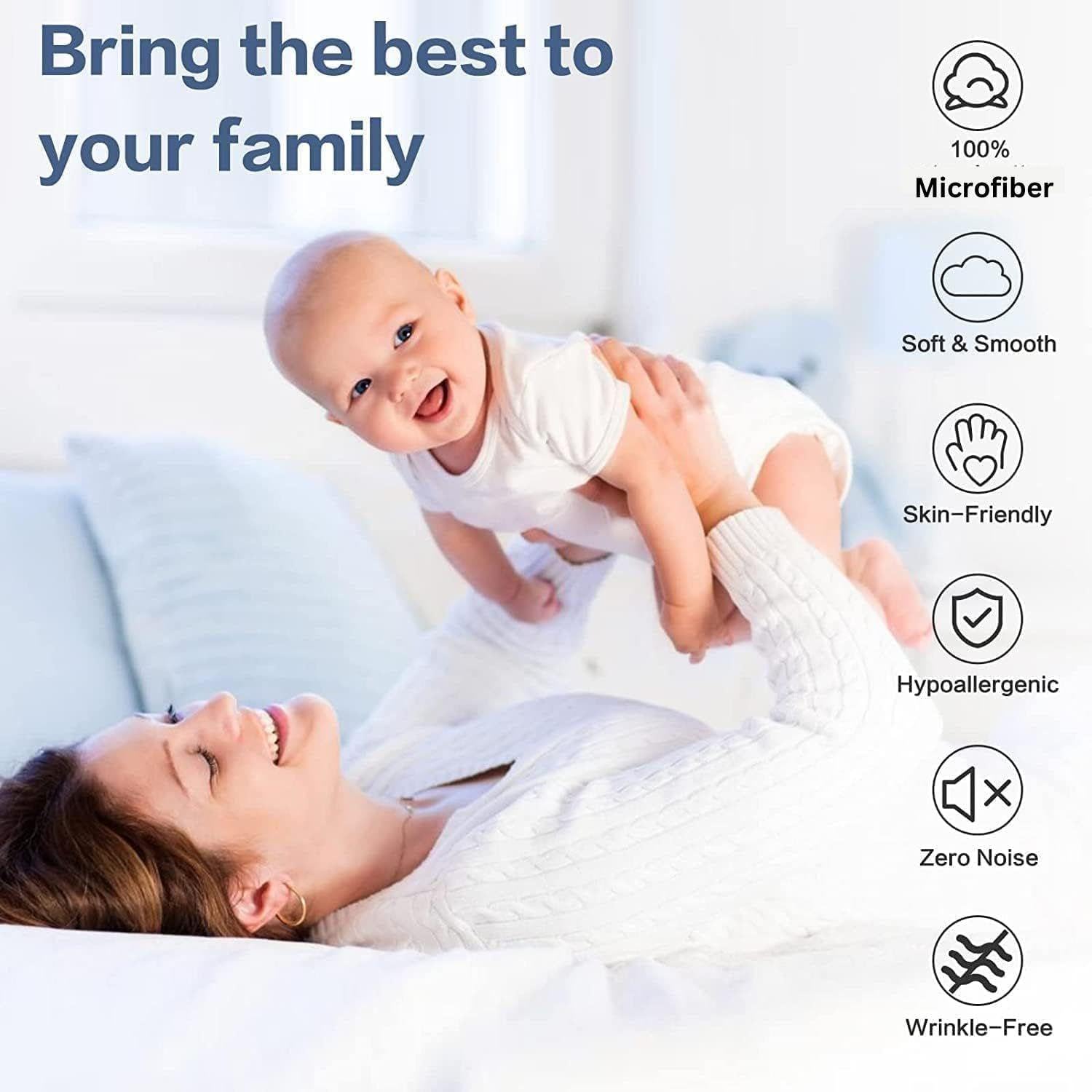 Sábanas Split King – Sábanas ajustables divididas de 5 piezas tamaño King dividido para cama con números de sueño, sábanas de microfibra ultrasuave