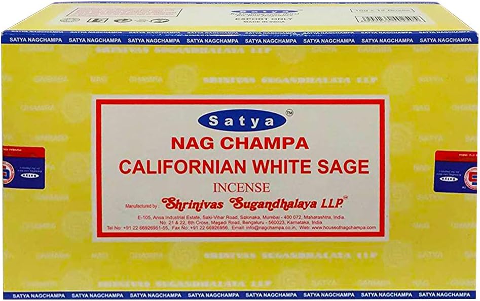 Paquete de varillas de incienso de salvia blanca de California e incienso Insence Insense Satya Incense