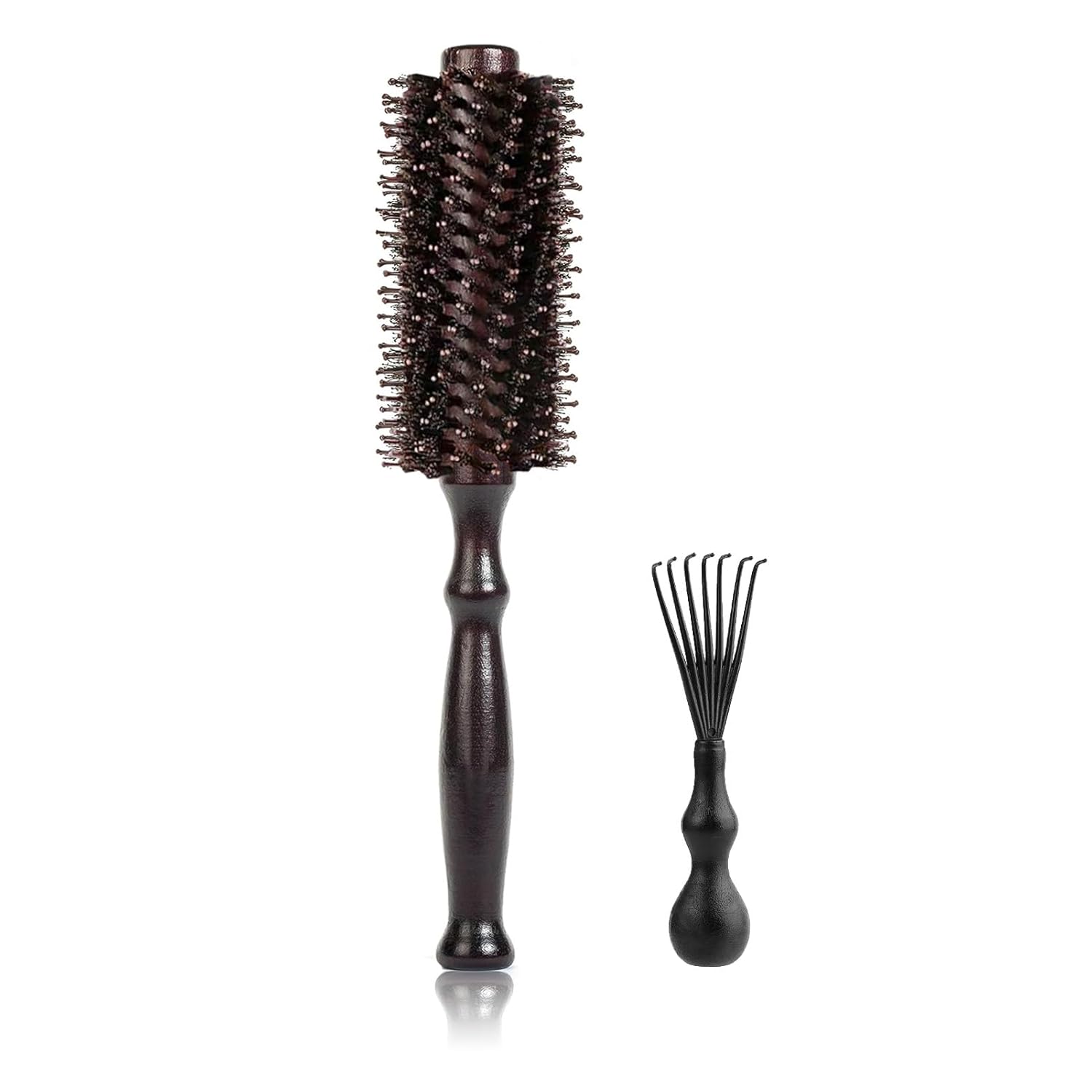Cepillo de pelo natural de cerdas de jabalí para cabello grueso, rizado, fino, largo, corto, húmedo o seco, desenreda, masaje para añadir brillo