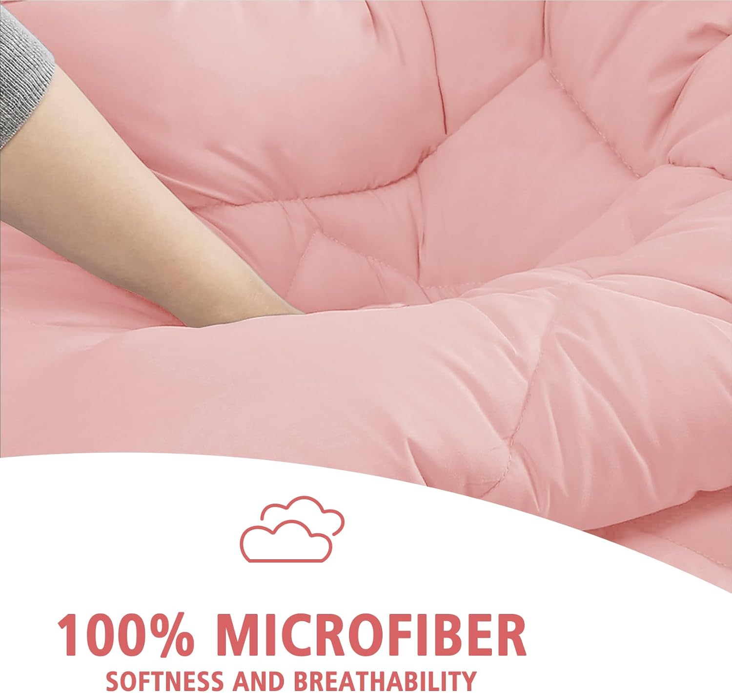 JOLLYVOGUE Juego de edredón tamaño Queen rosamarfil, juego de cama reversible en una bolsa para todas las estaciones, juego de cama de 3 piezas con