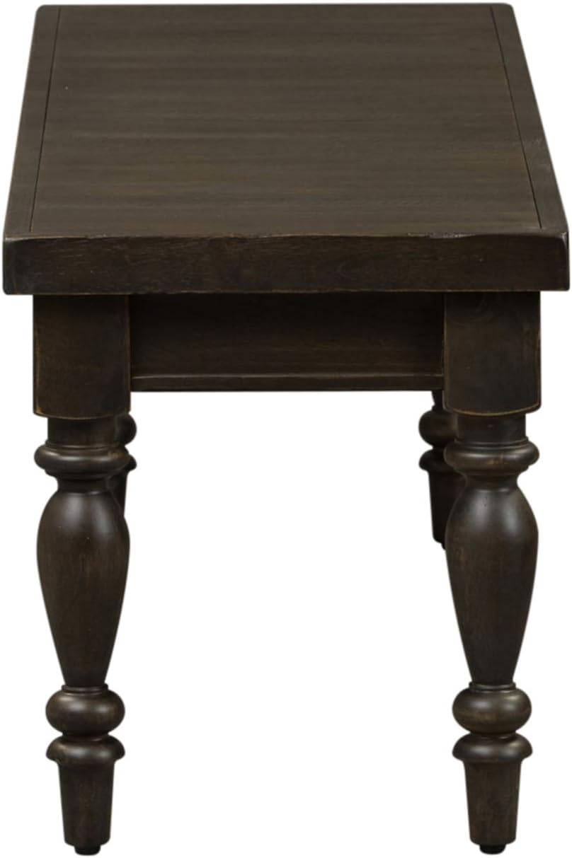 Liberty Furniture Industries Harvest Home – Banco sin espalda, 52 pulgadas de ancho x 16 pulgadas de profundidad x 18 pulgadas de alto, color negro