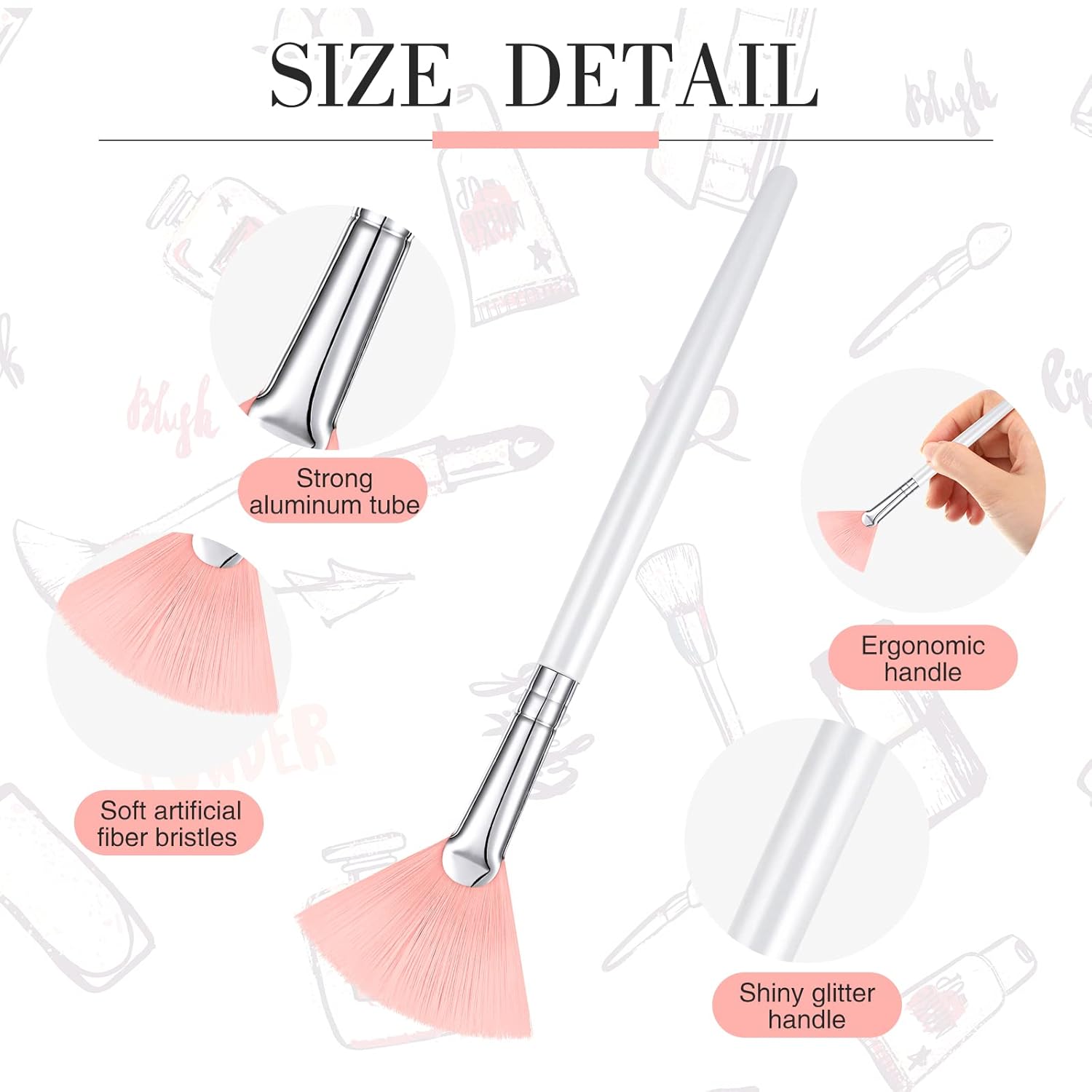 Maitys 6 pinceles faciales para máscara de abanico, herramientas de cepillo aplicador de máscara suave, brochas de maquillaje delgadas, herramienta