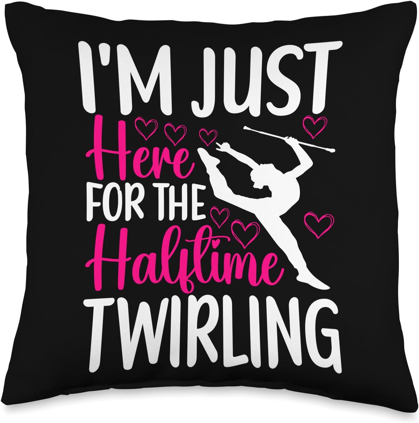 Twirling Outfit Majorette Baton Twirler Throw Pillow, 16×16, Multicolor