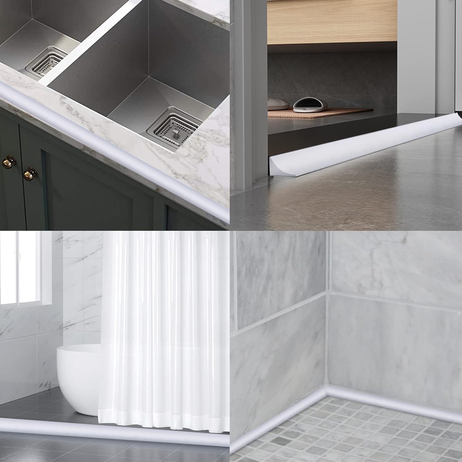 Presa de agua plegable de silicona de 67 pulgadas, barrera de ducha impermeable, retenedor para separación húmeda y seca, para fregadero de cocina,